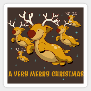 Bunch of Flying Reindeers Sticker